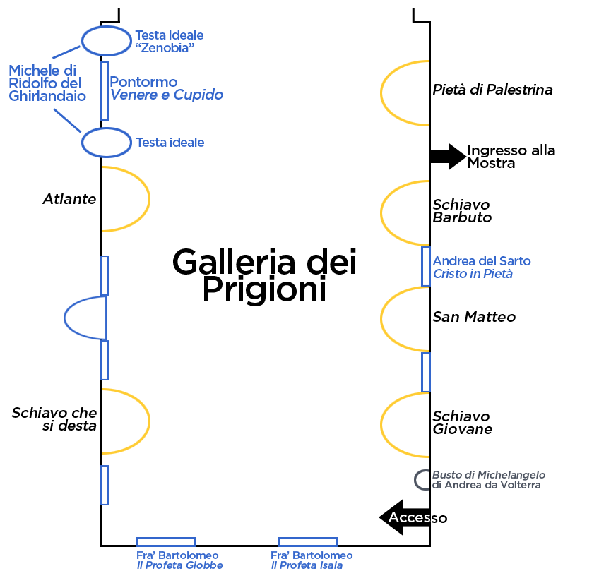 Mappa della Galleria dei Prigioni