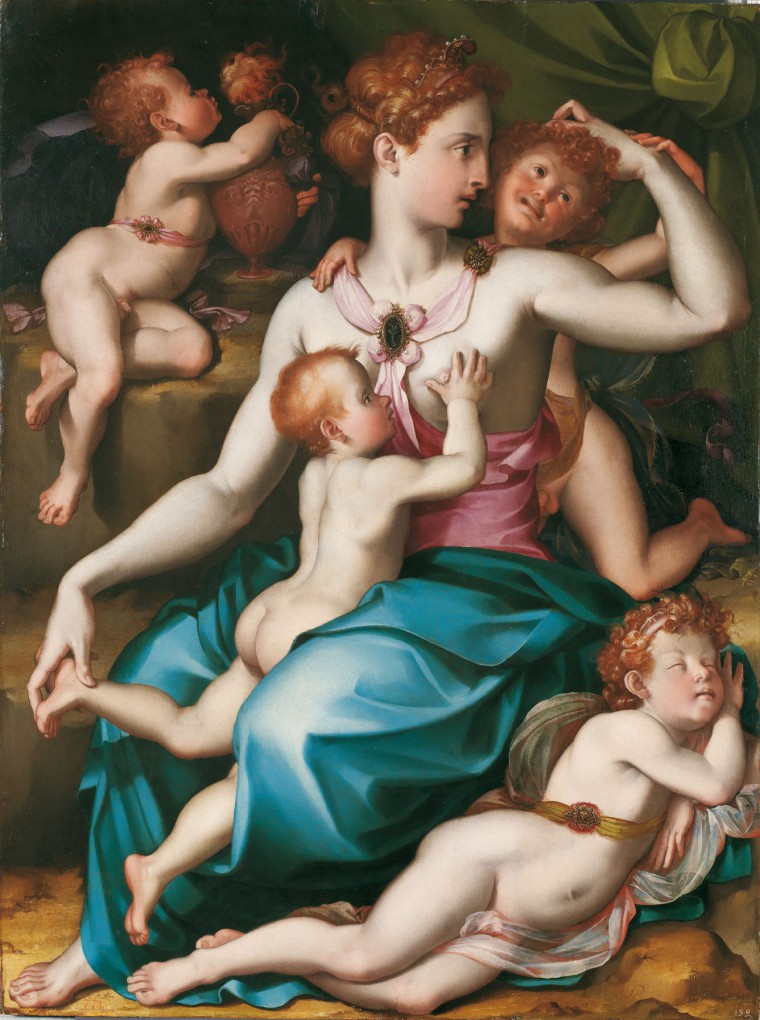 Carlo Portelli Allegoria della Carità 1550-1560 Tavola Madrid, Museo Nacional del Prado
